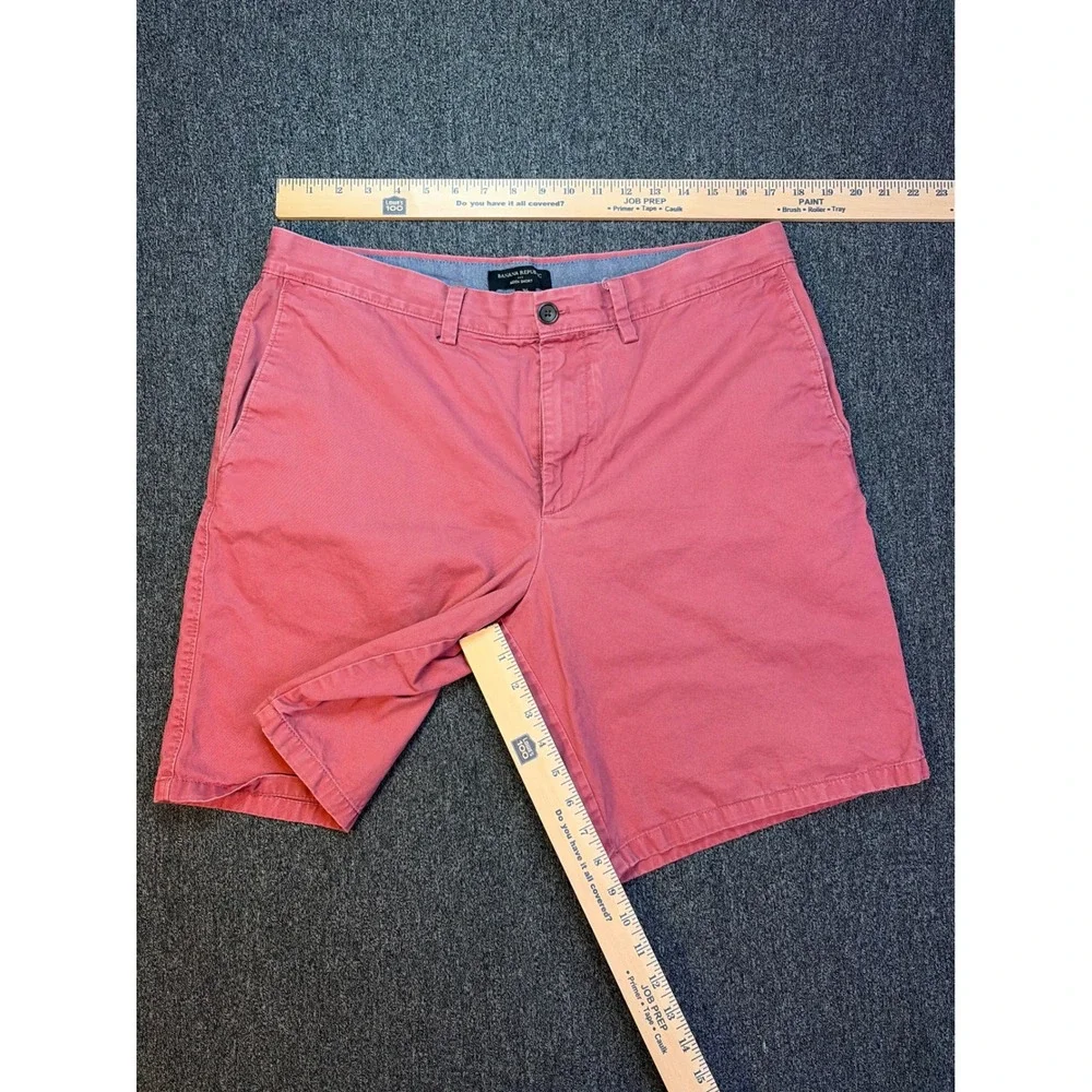 Banana Republic Aiden Shorts Mens 36 Coral Pink Cotton Twill Slim Fit Chino 9in